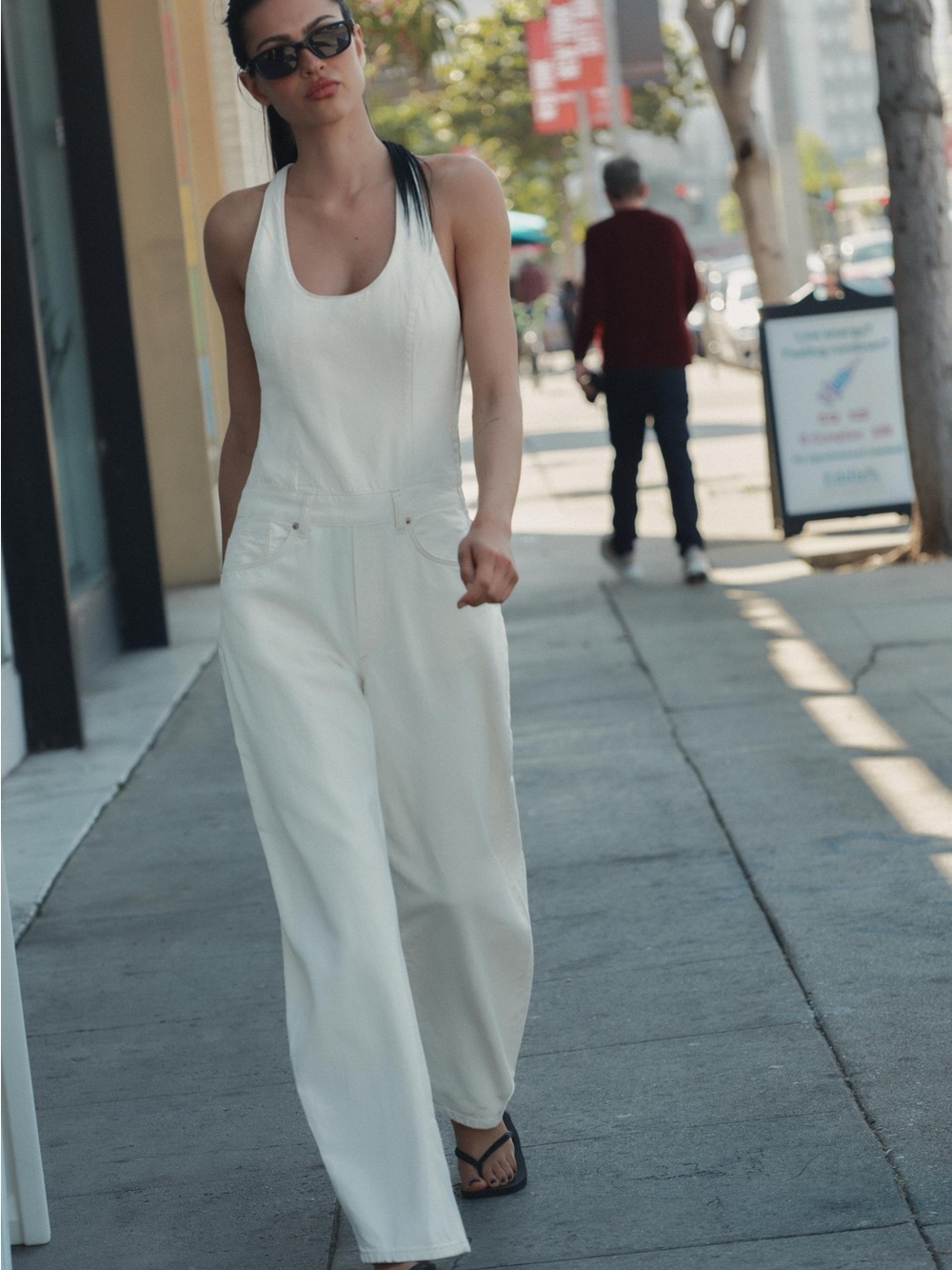 Zara White Backless Wide-Leg Jumpsuit - Picture 2 of 11